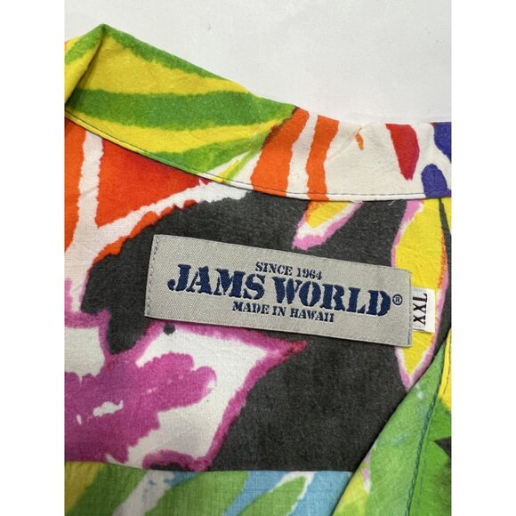 Jams World Vintage Aloha Shirt in Purple Multi Floral - Picture 3 of 3